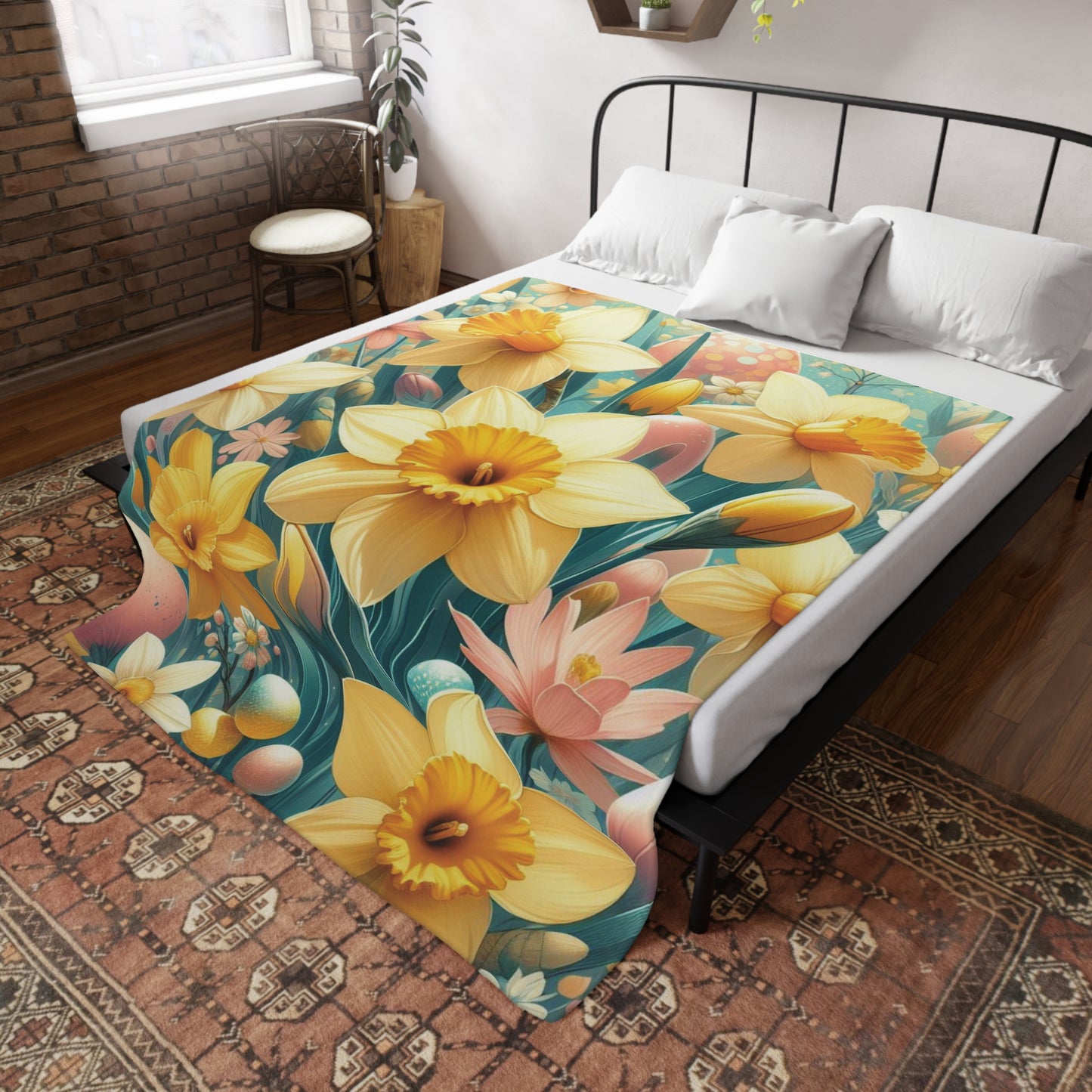 Daffodils #2 Plush Fleece Blanket