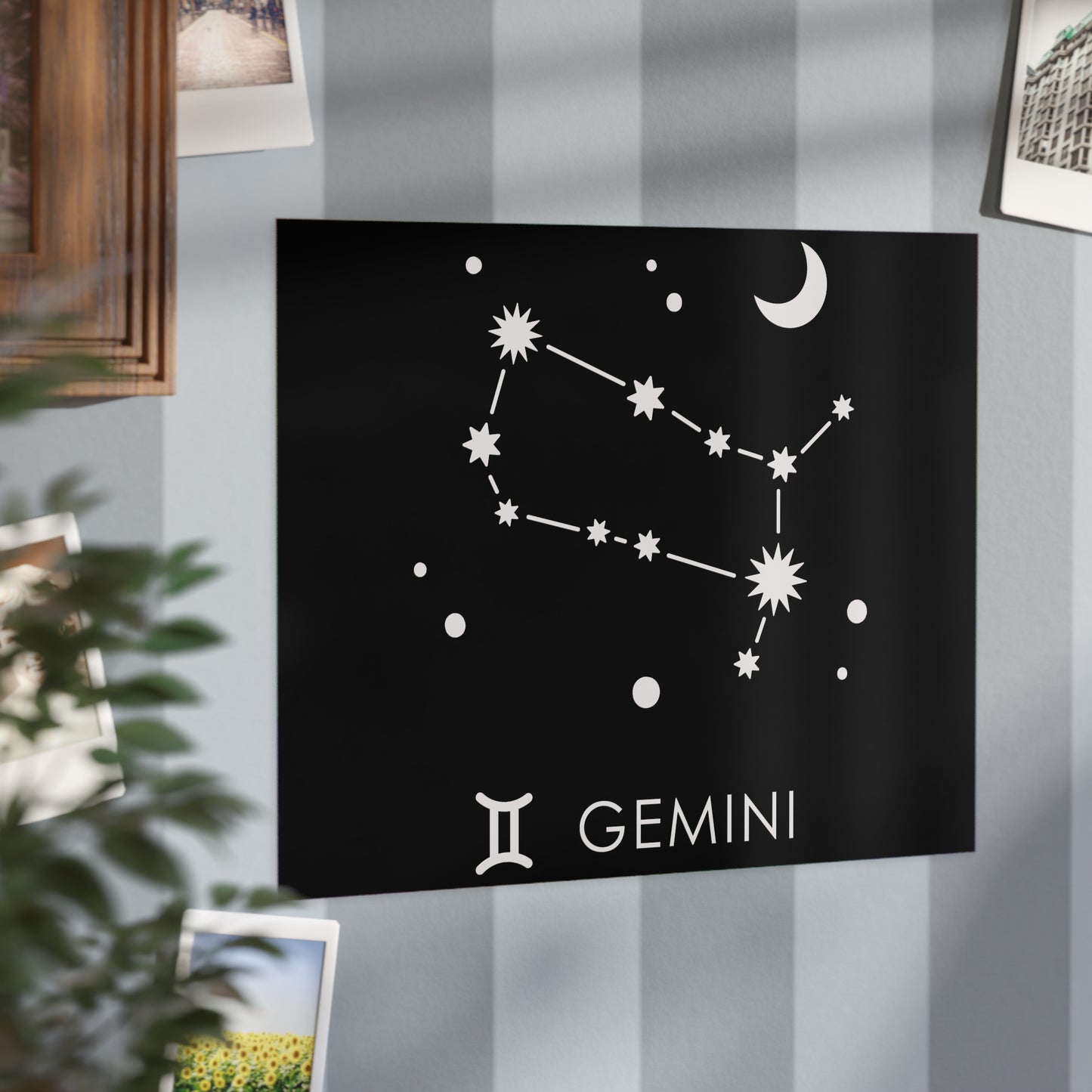 Gemini Starmap Unframed Prints - black