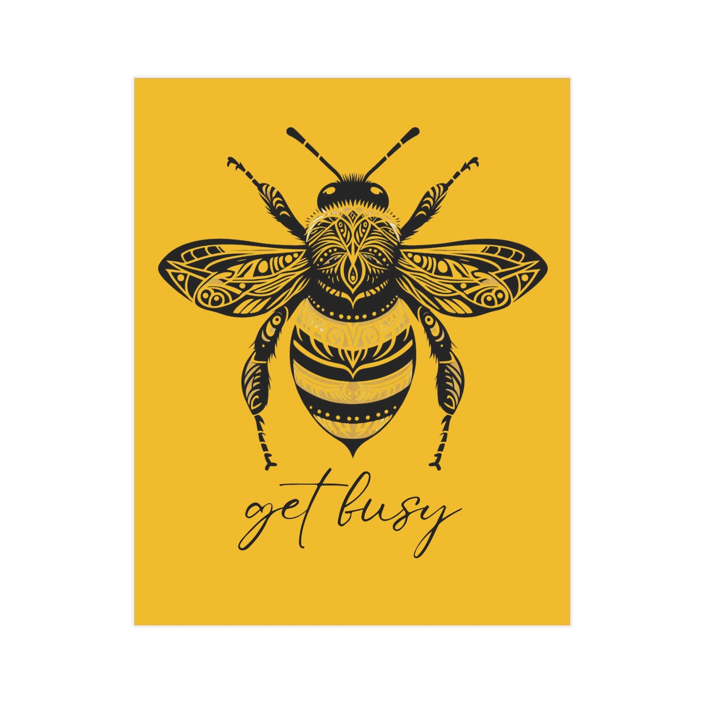 Get Busy Bee Unframed Prints - yellow