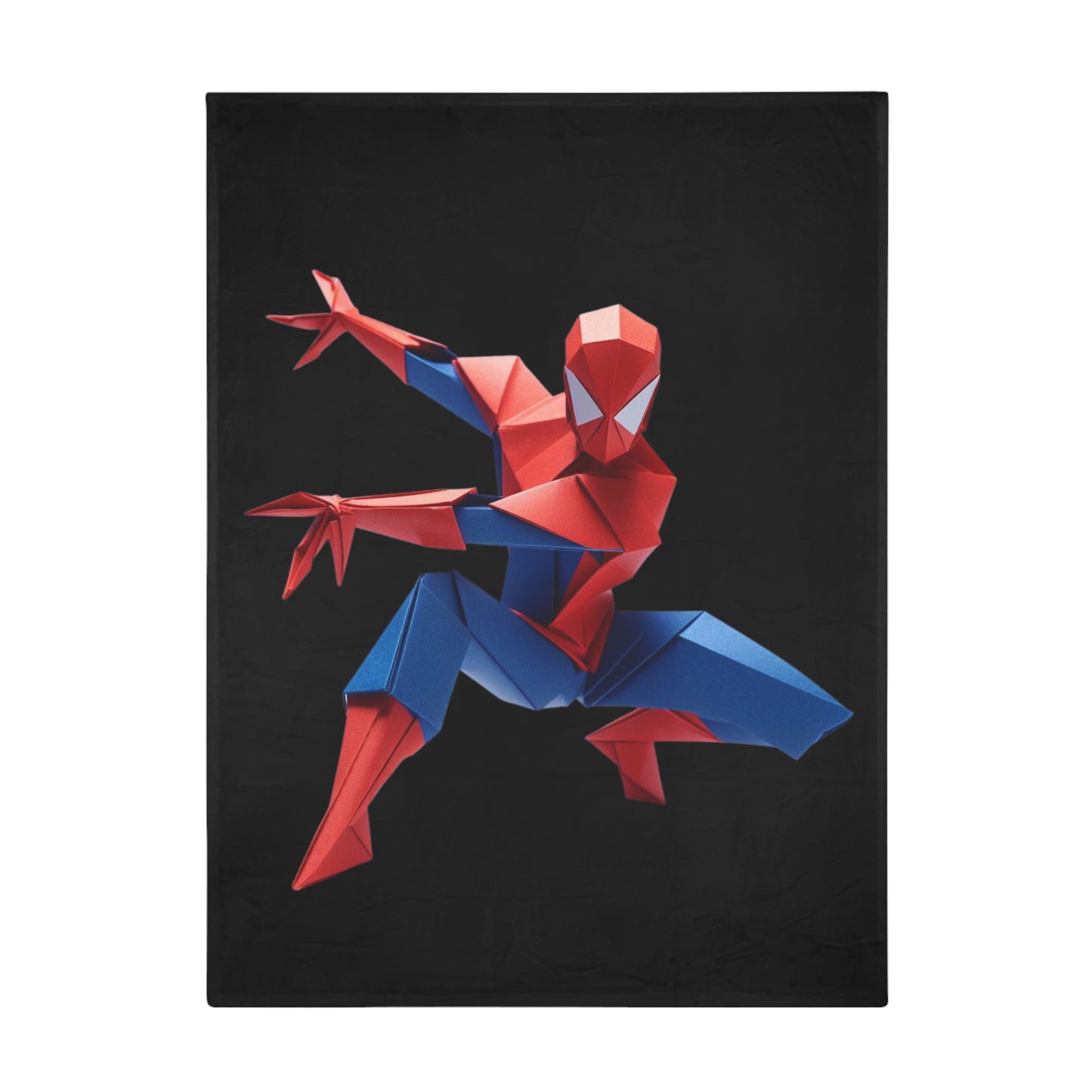 Origami Spiderman Plush Fleece Blanket - Black