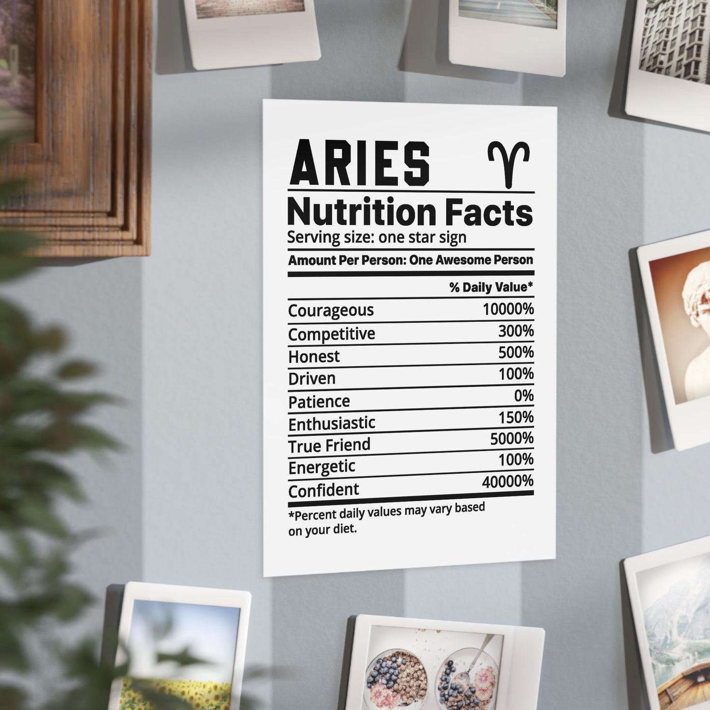 Aries Nutrition Unframed Prints - white