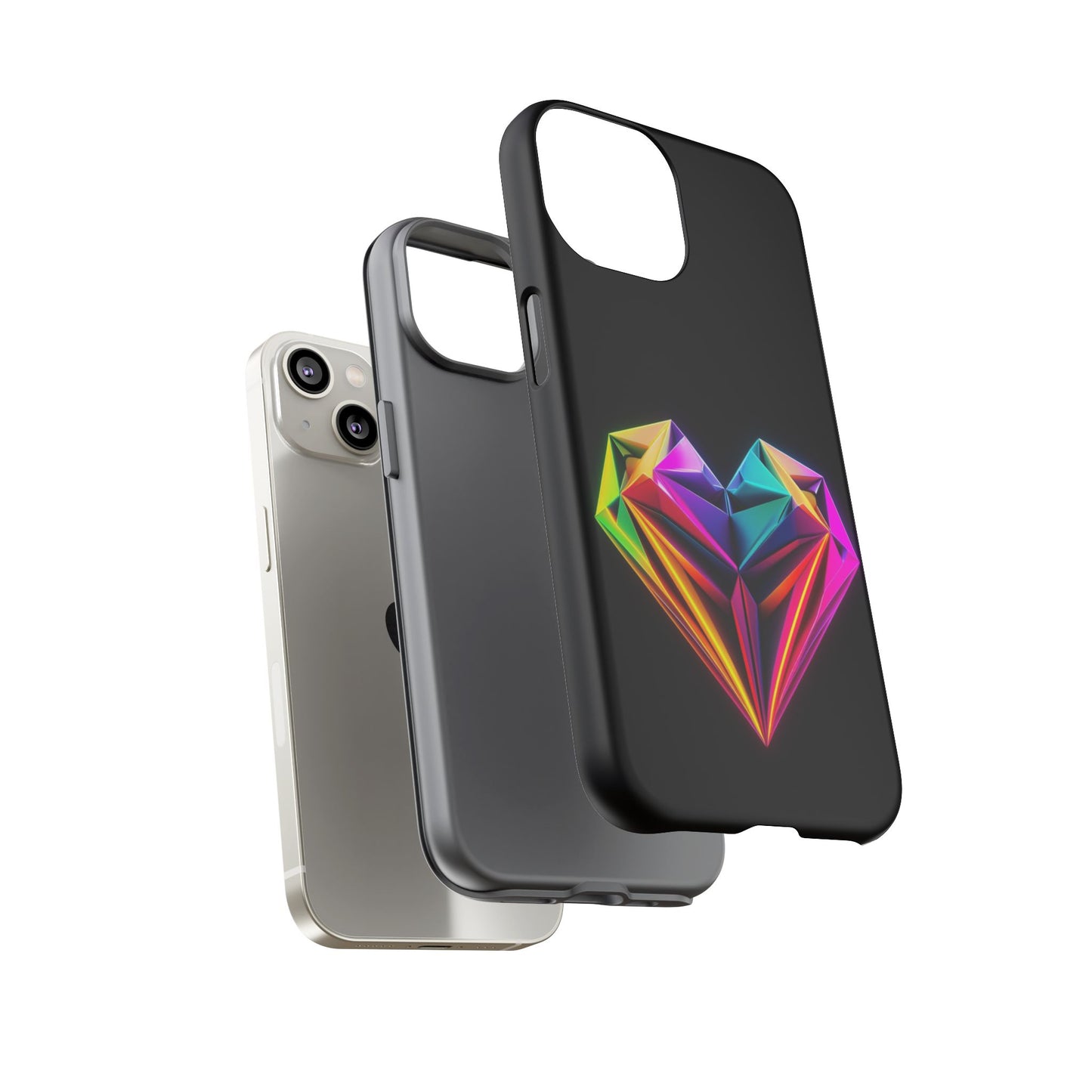 Origami Neon Heart Tough Cases iPhone/Google/Samsung