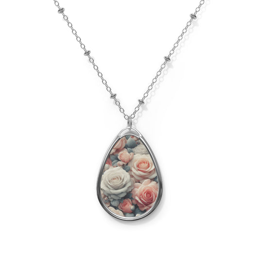 Roses #1 Oval Necklace