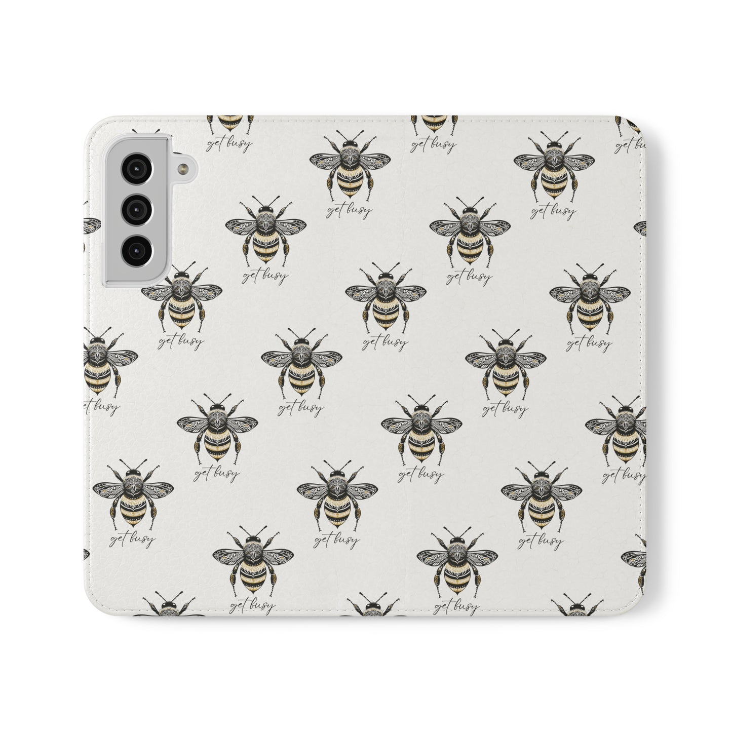 Get Busy Bee Flip Cases for iPhone/Samsung - white