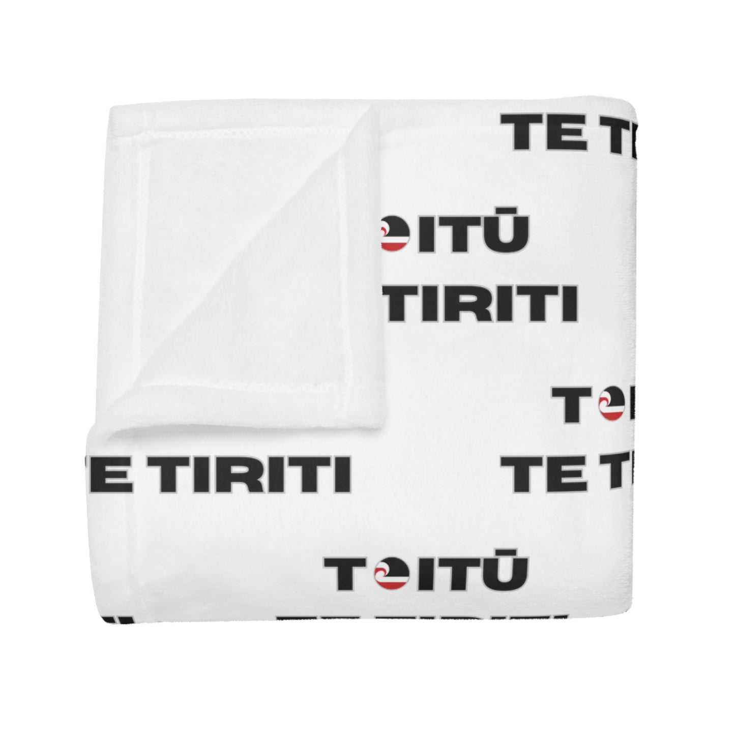 Toitū Te Tiriti - White Plush Fleece Blanket