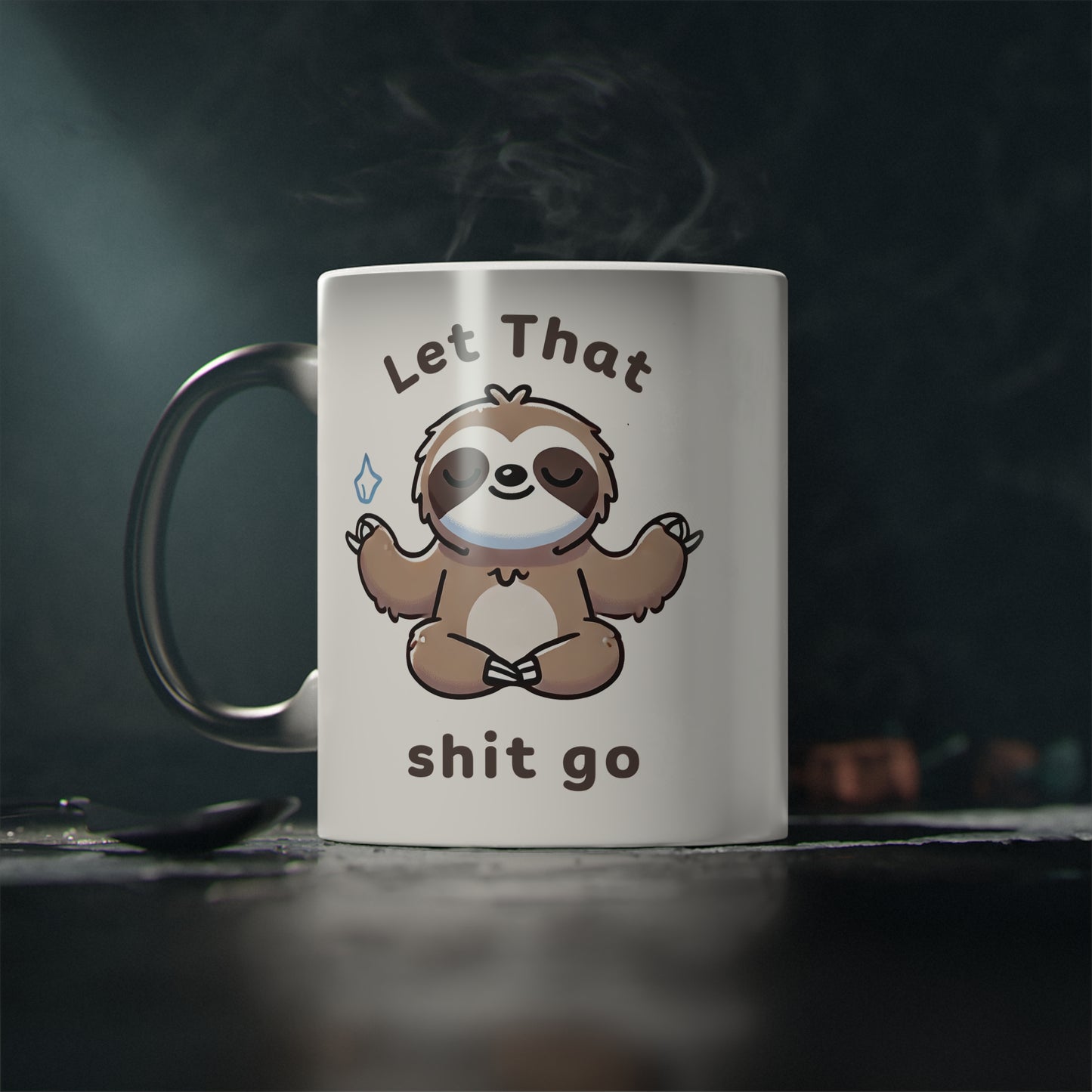 Let That Shit Go Magic Mug - Color Changing Heat Sensitive Cup for Relaxation and Meditation