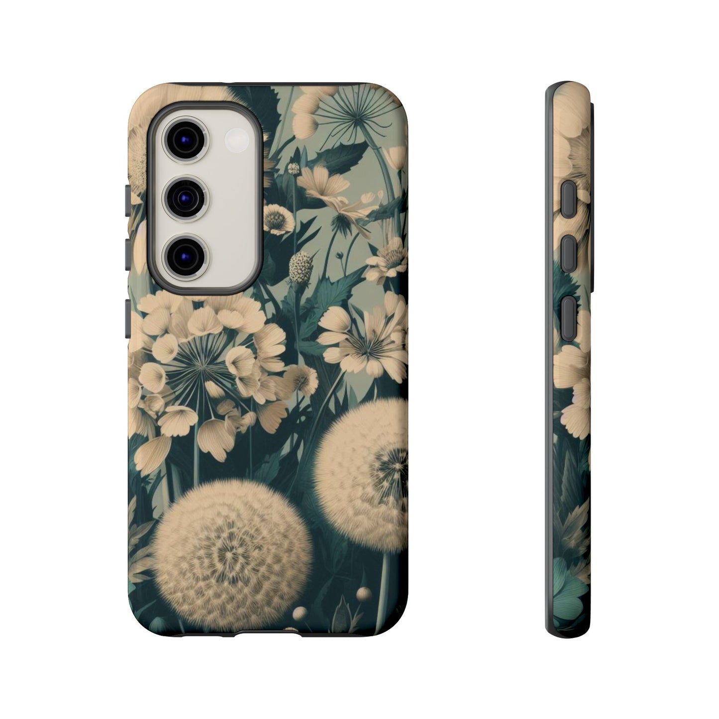 Blue & Cream Flowers Tough Cases iPhone/Google/Samsung