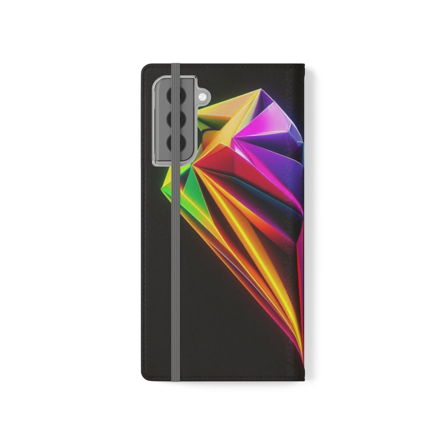 Origami Neon Heart Flip Cases - iPhone/Samsung