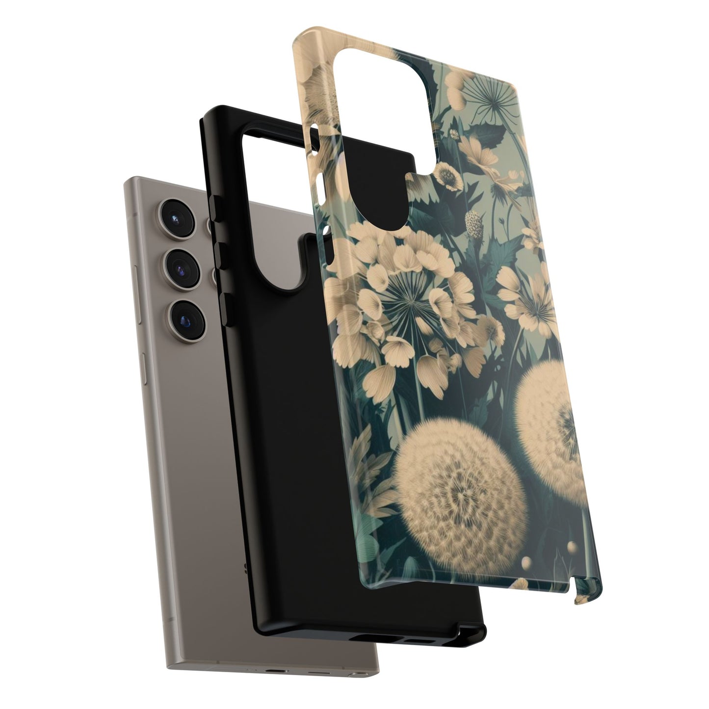 Blue & Cream Flowers Tough Cases iPhone/Google/Samsung