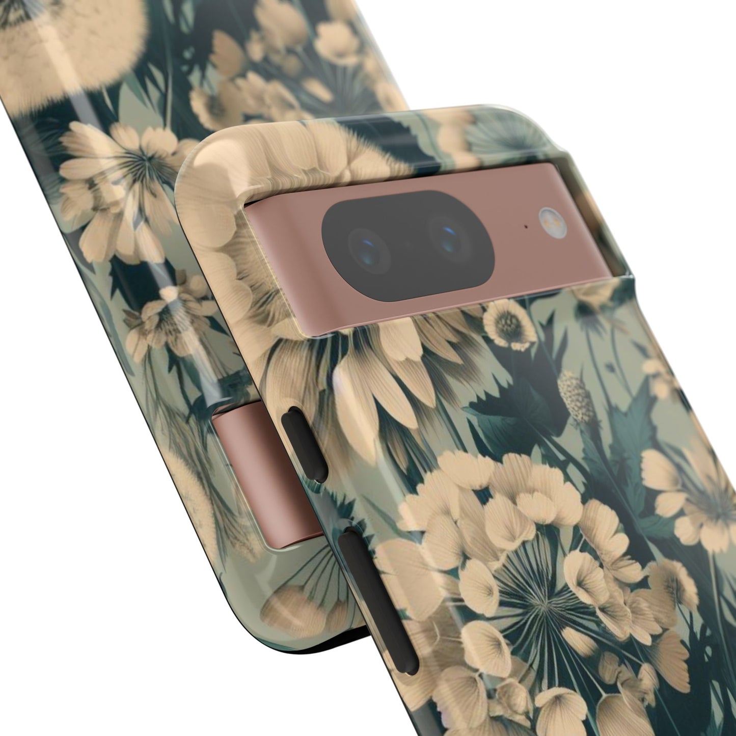 Blue & Cream Flowers Tough Cases iPhone/Google/Samsung