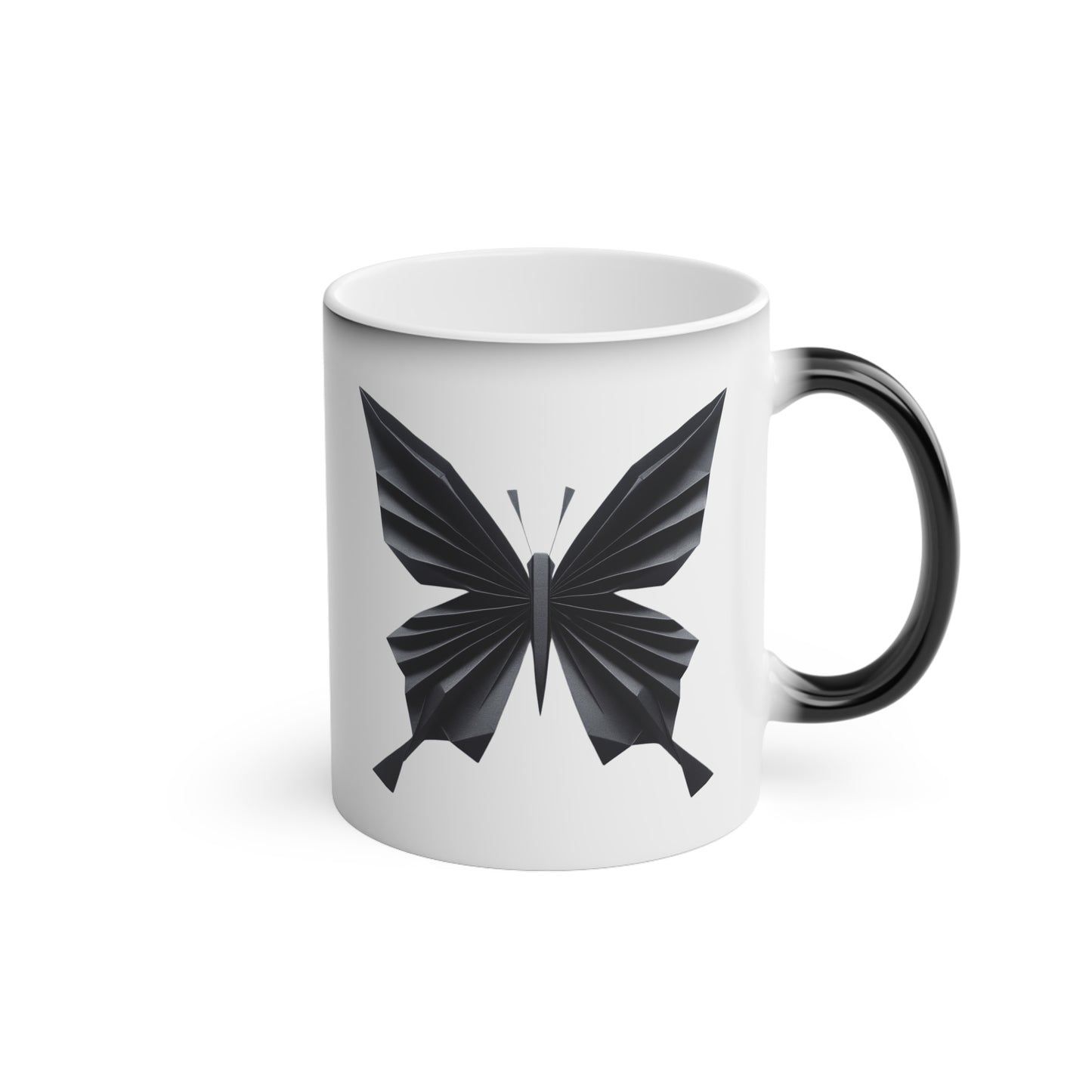 Origami Black Butterfly Magic Mug