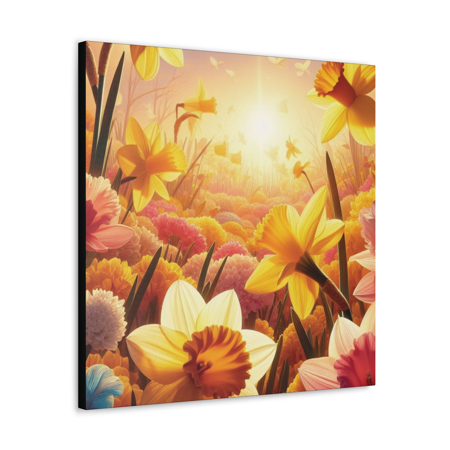 Daffodils Classic Canvas - Black