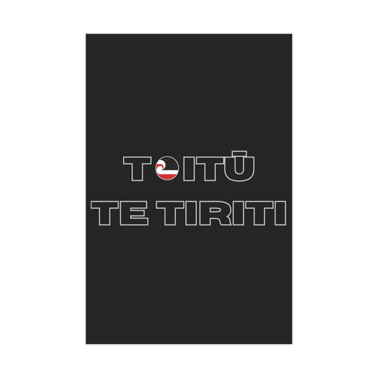 Toitū Te Tiriti Unframed Prints - black