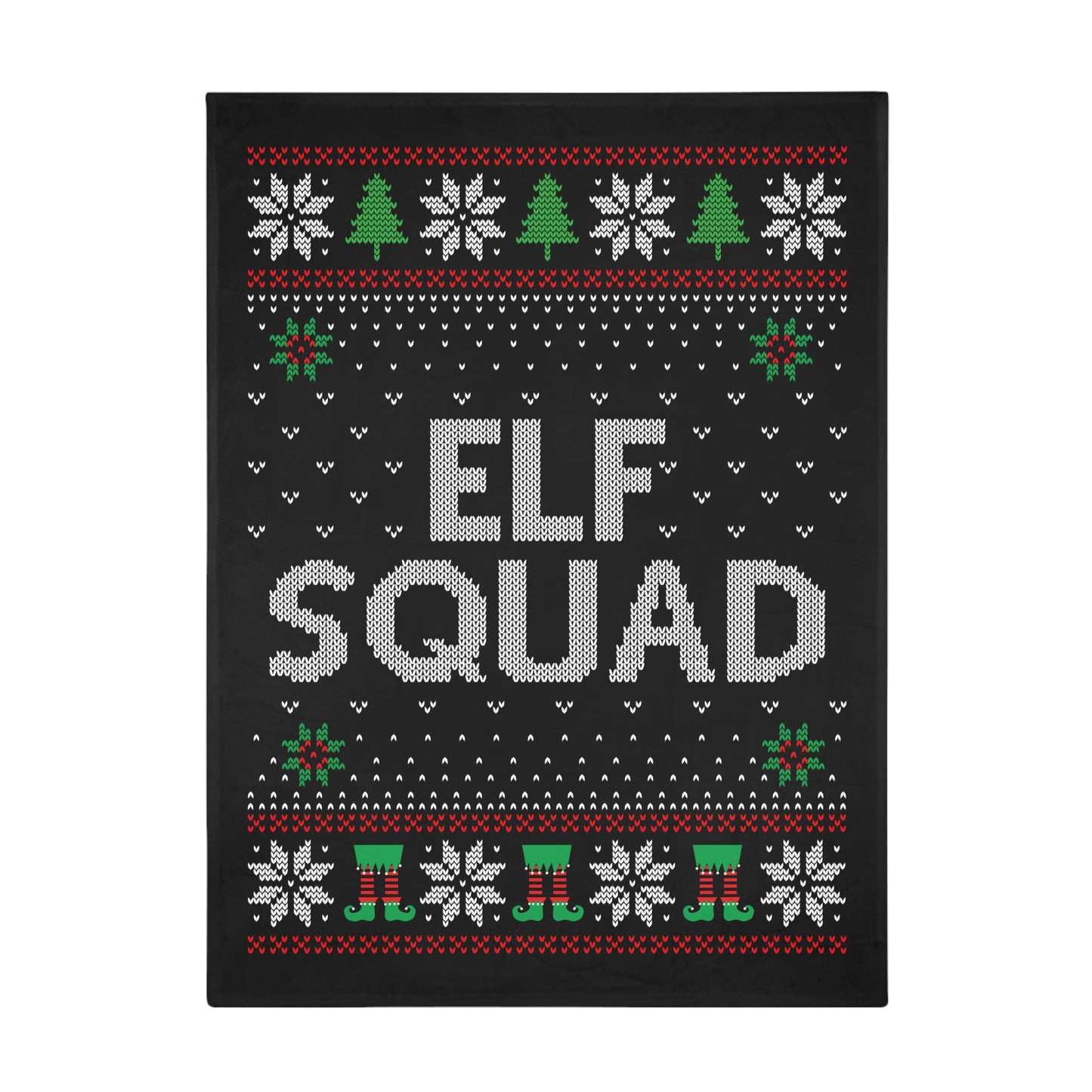 Ugly Christmas Sweater - Elf Squad Plush Fleece Blanket