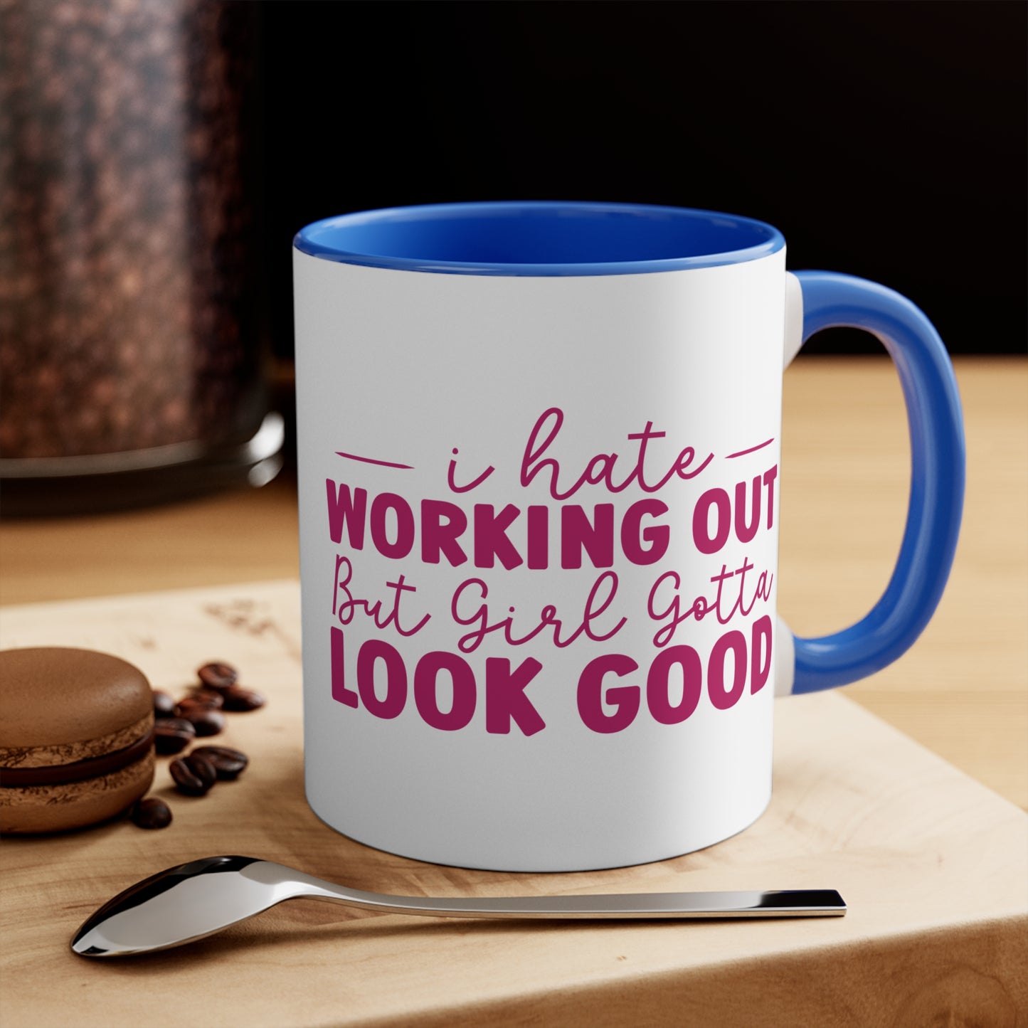 I Hate Working Out... Workout Colorful Accent Mug 11oz - For Gym Fitness Enthusiasts