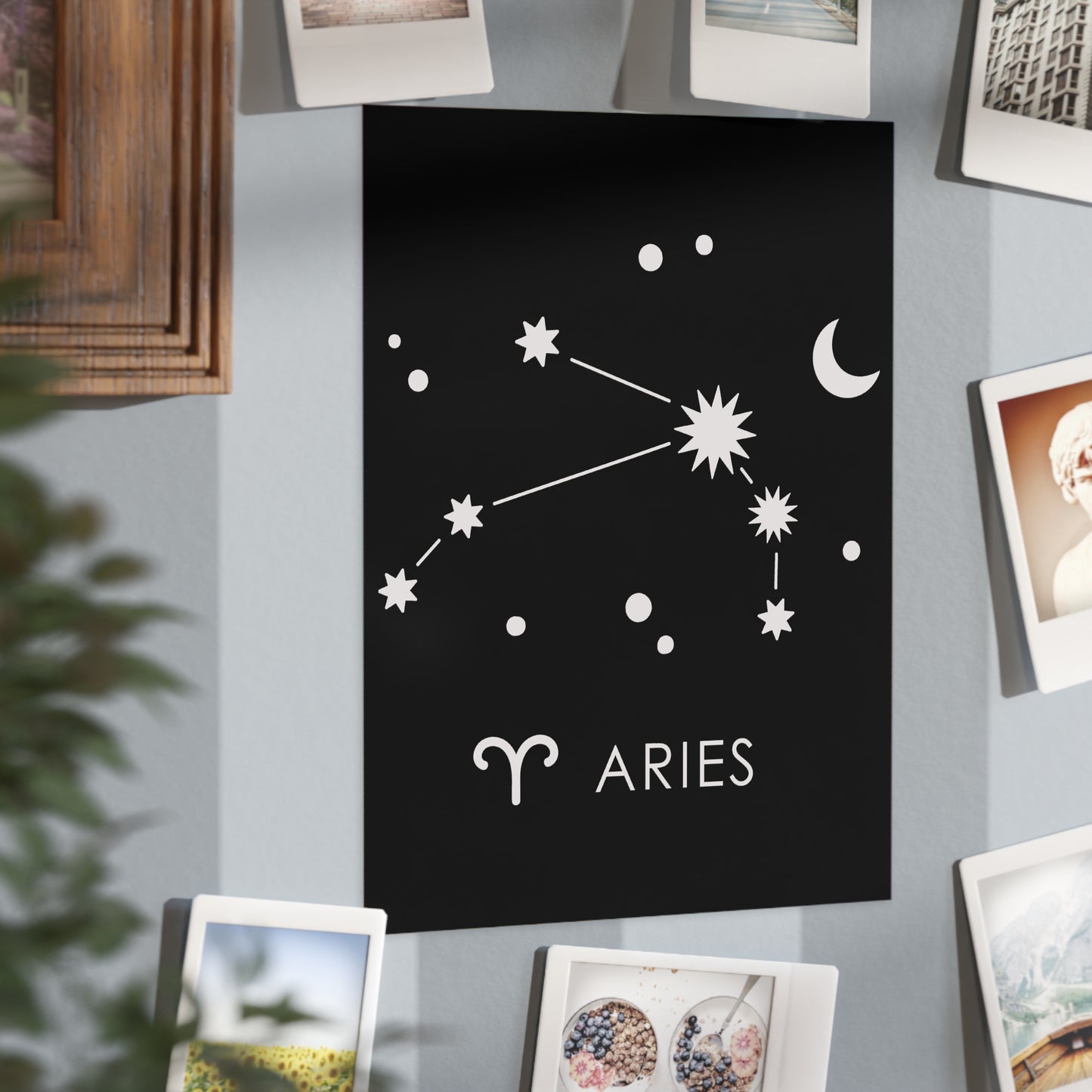 Aries Starmap Unframed Prints - black