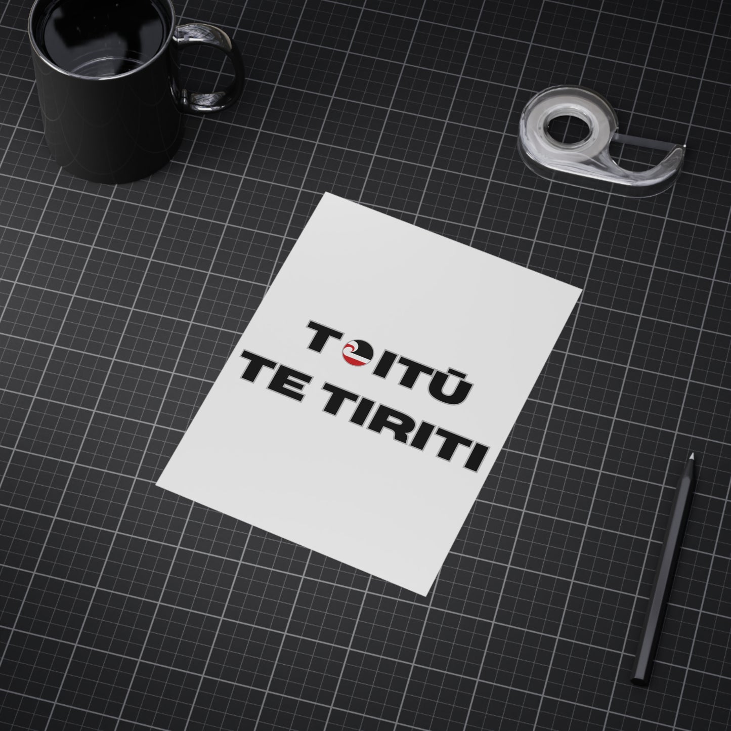 Toitū Te Tiriti Unframed Prints - white