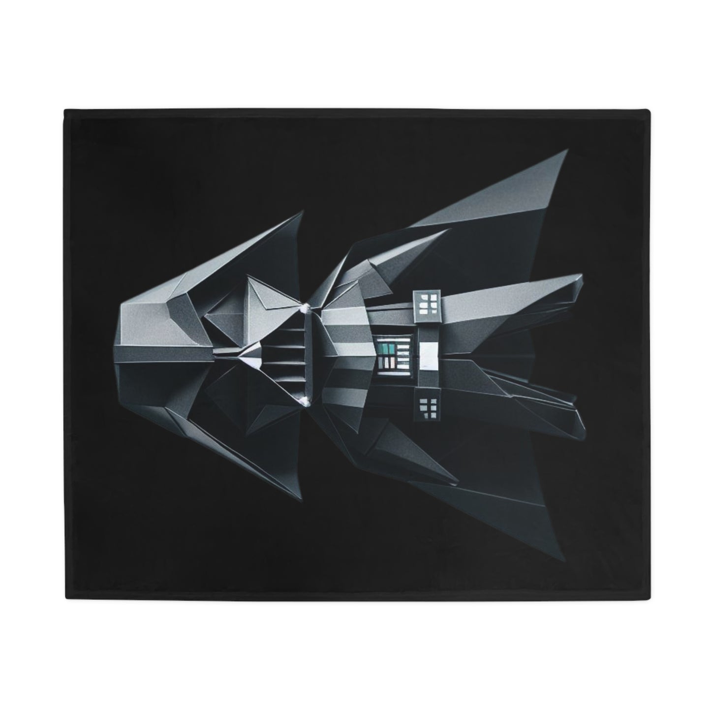 Origami Darth Vader Plush Fleece Blanket - Black