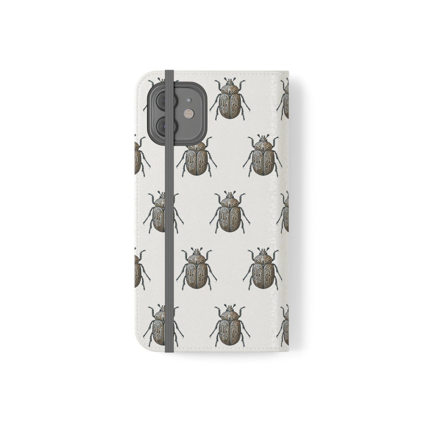 Carved Beetle Flip Cases for iPhone/Samsung - white