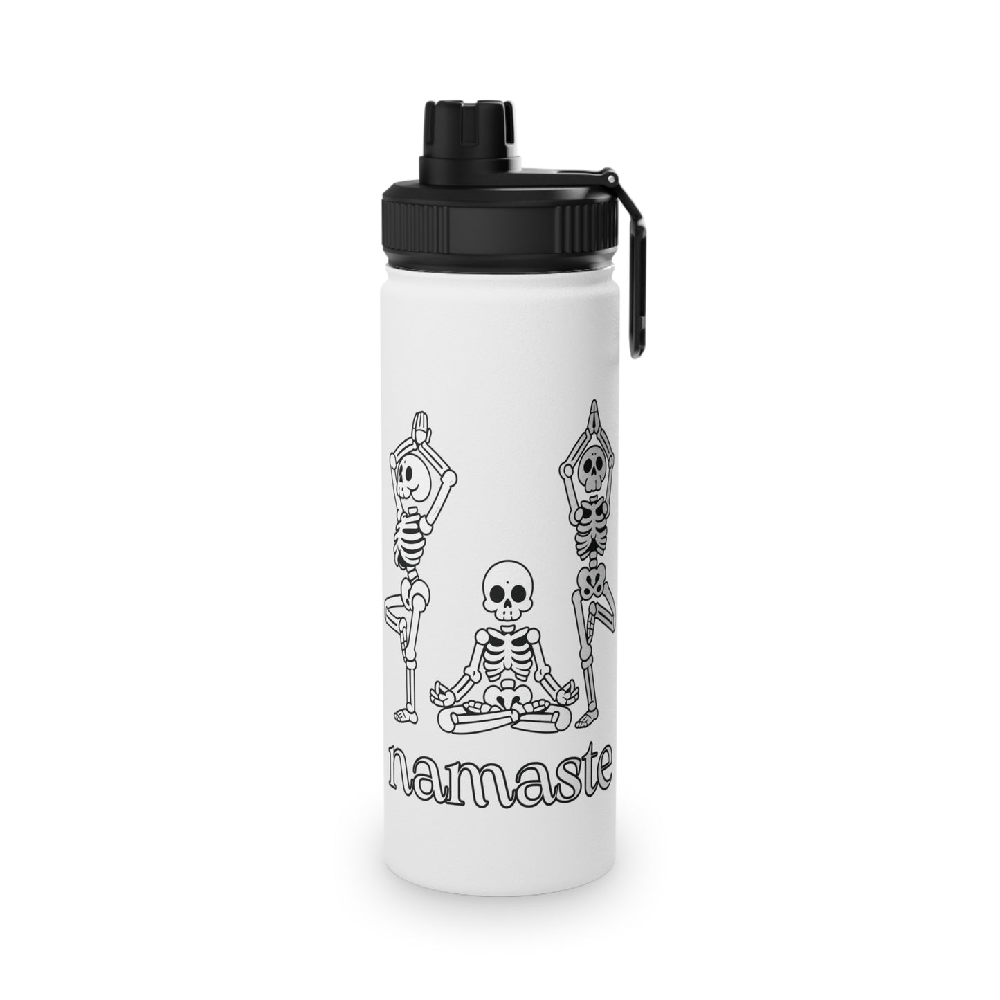 Namaste Skeletons Stainless Steel Water Bottle - # Sizes