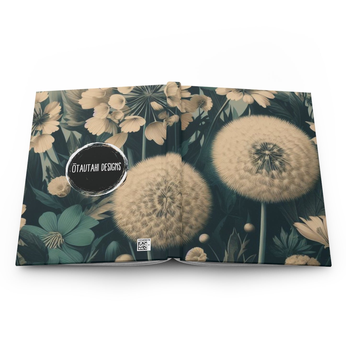 Blue & Cream Flowers Hardcover Journal Matte