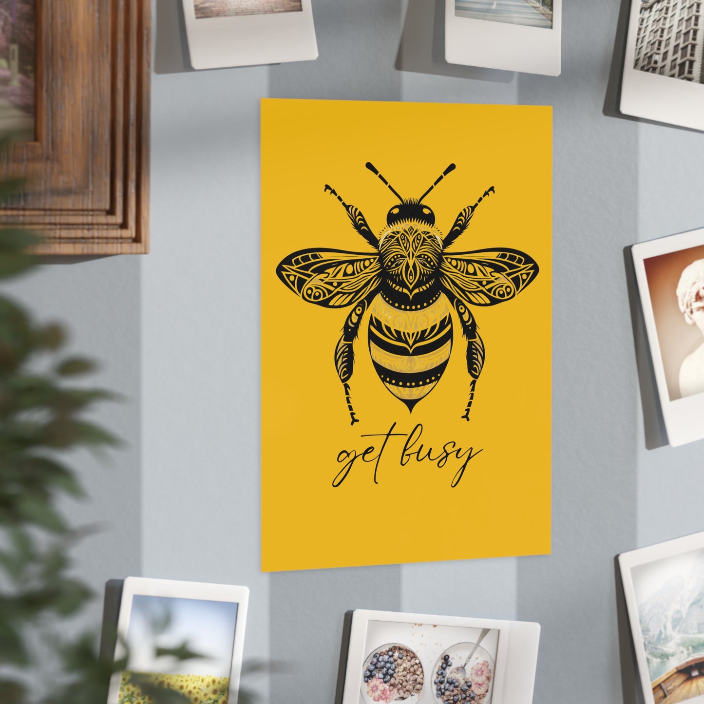 Get Busy Bee Unframed Prints - yellow