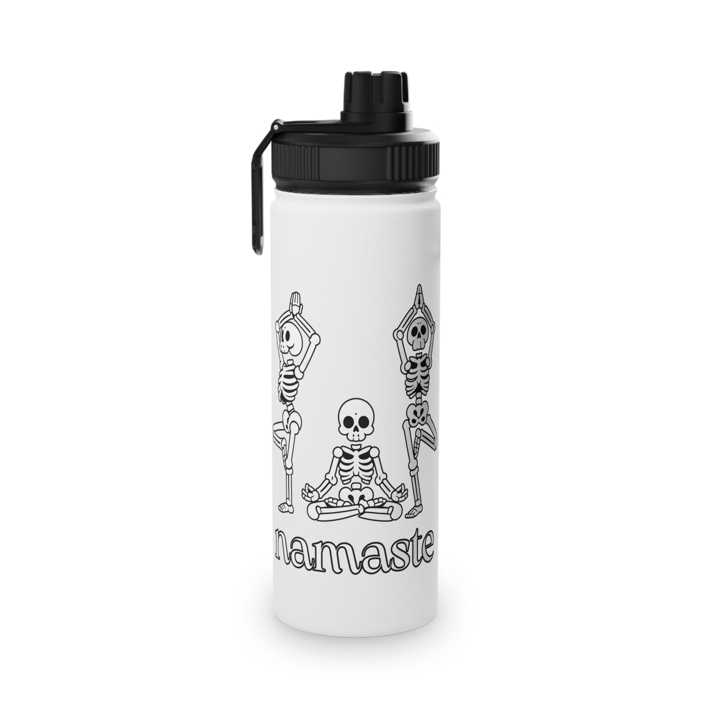 Namaste Skeletons Stainless Steel Water Bottle - # Sizes