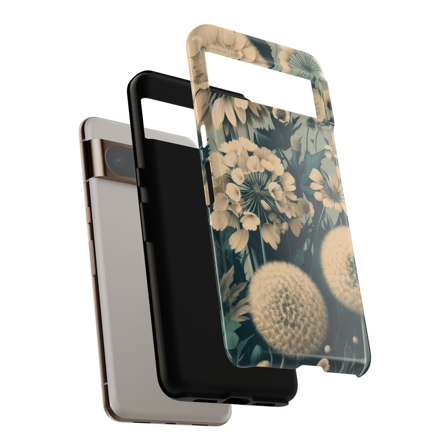 Blue & Cream Flowers Tough Cases iPhone/Google/Samsung