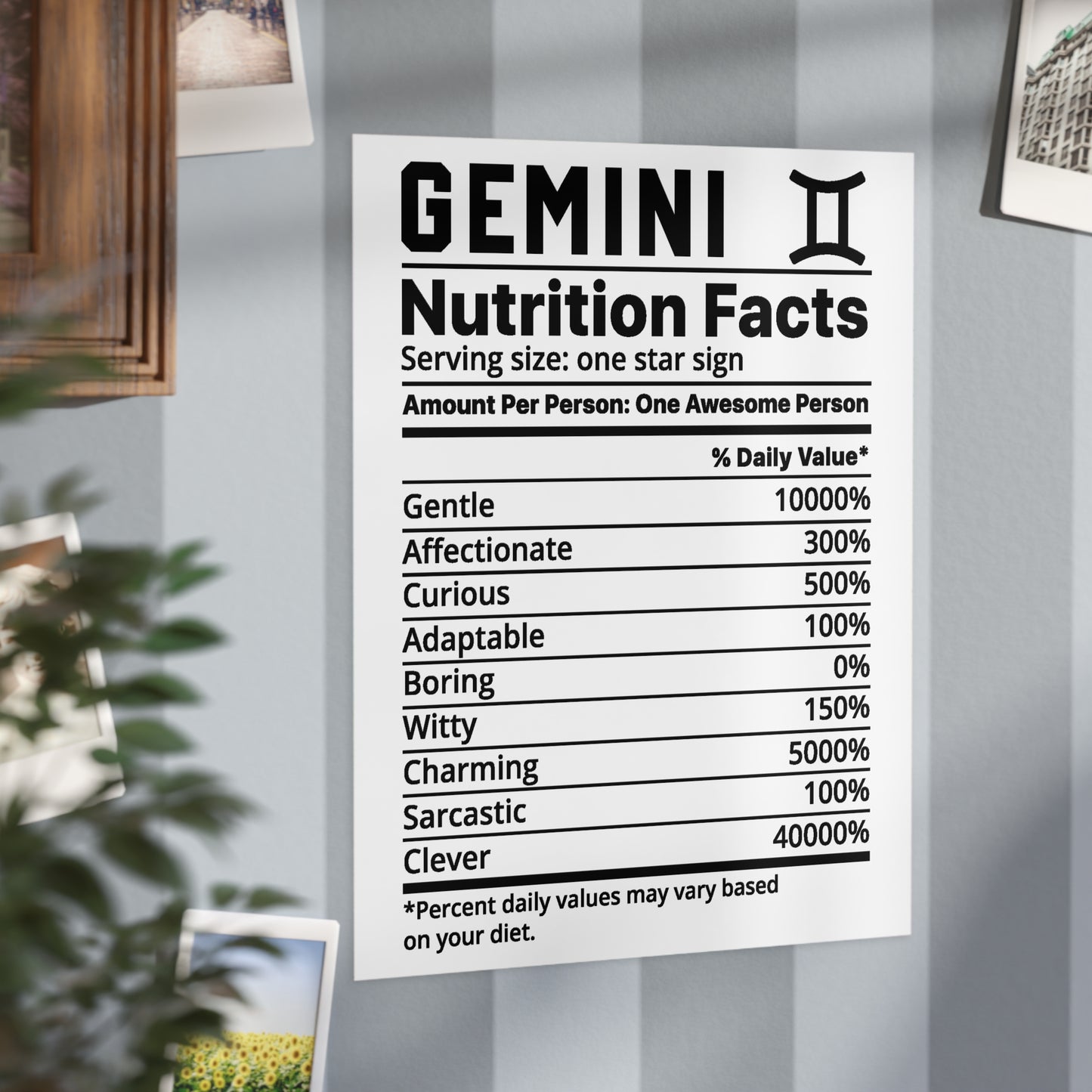 Gemini Nutrition Unframed Prints - white