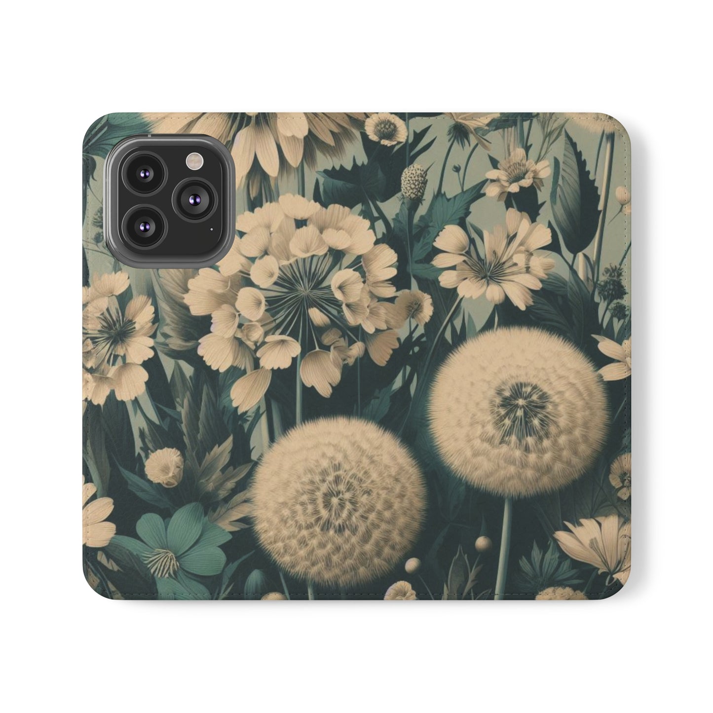 Blue & Cream Flowers Flip Cases iPhone/Samsung