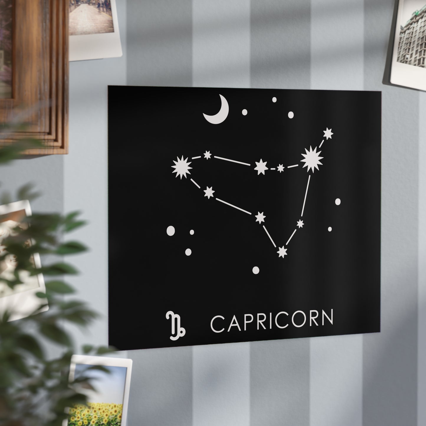 Capricorn Starmap Unframed Prints - black