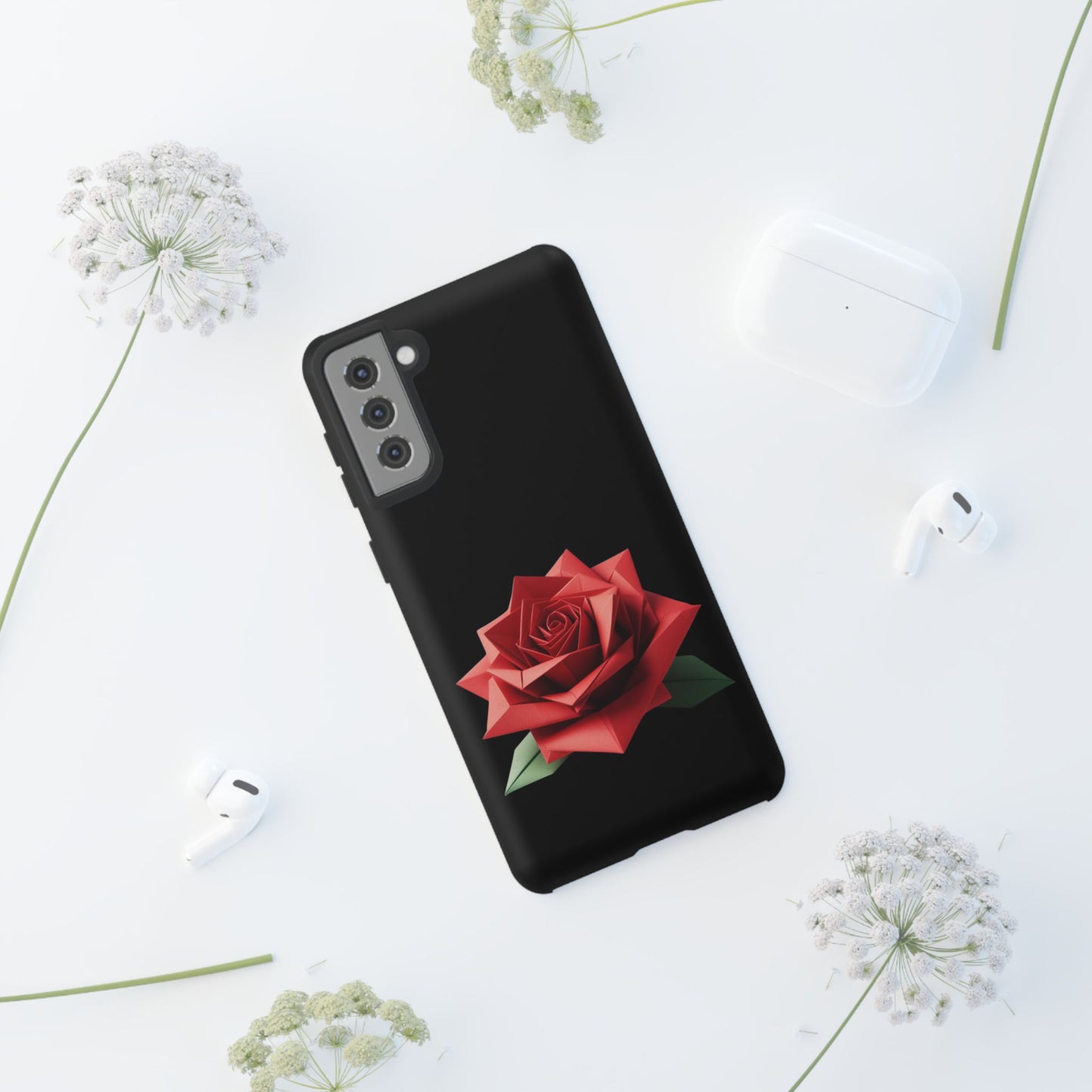 Origami Red Rose Tough Cases iPhone/Google/Samsung