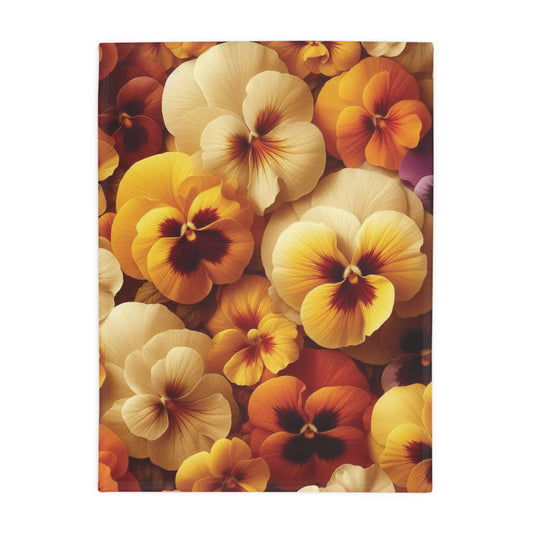 Pansies Plush Fleece Blanket