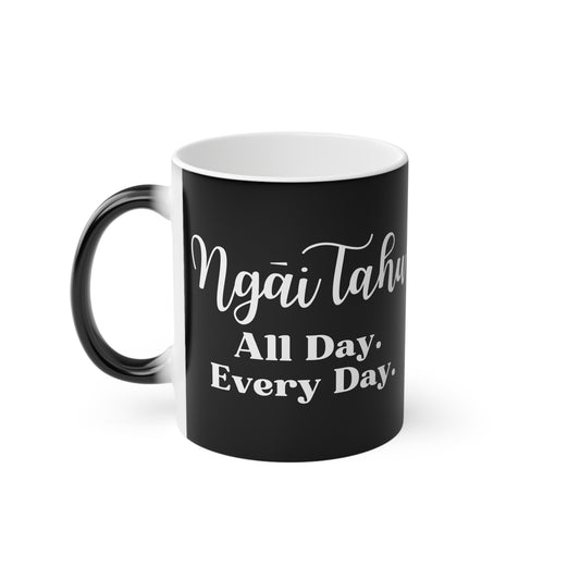 Ngāi Tahu All Day. Every Day. Magic Mug - black