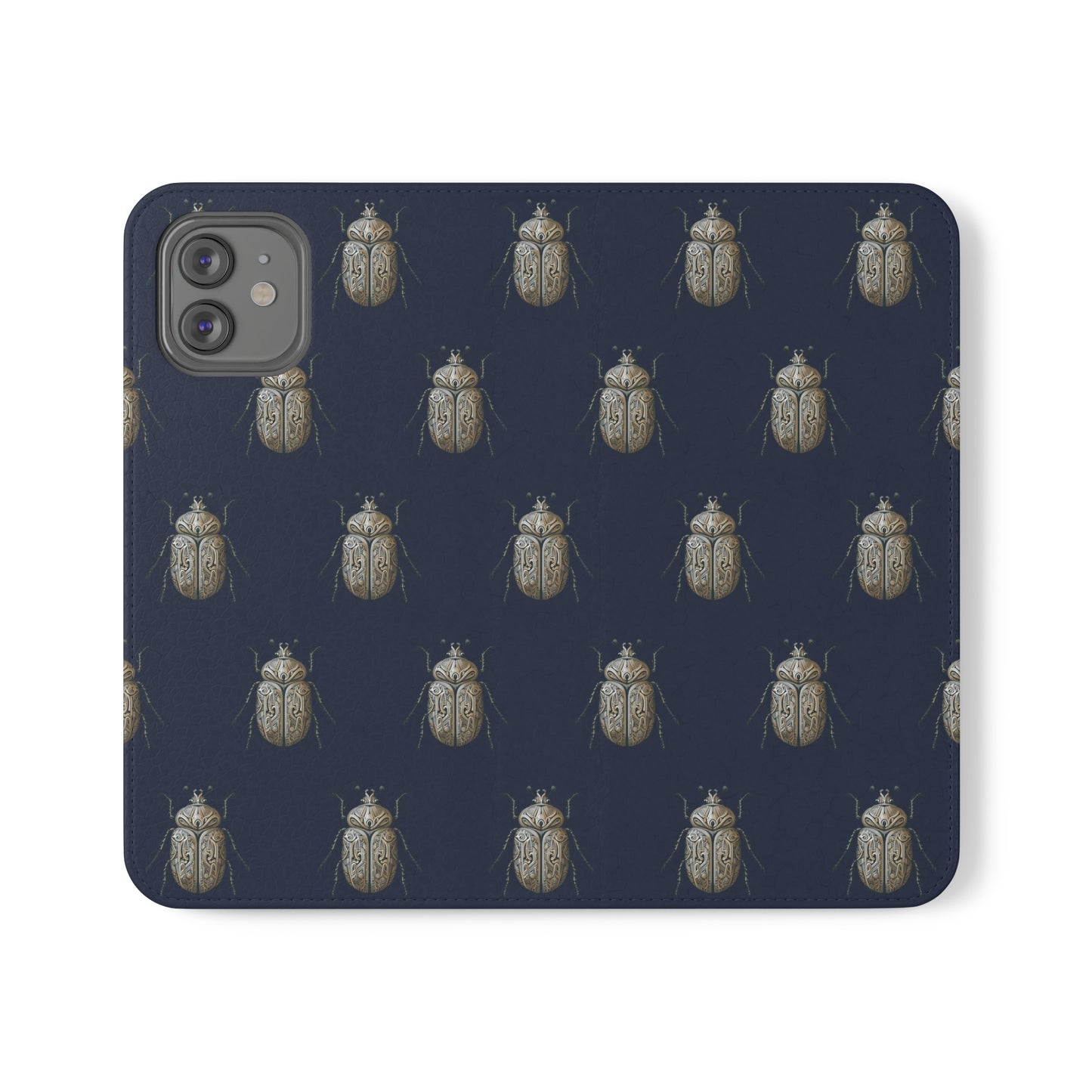 Carved Beetle Flip Cases for iPhone/Samsung - navy