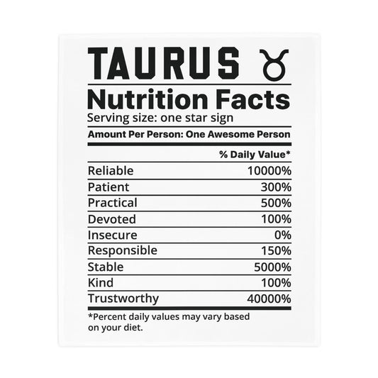 Taurus Nutrition Plush Fleece Blanket - white