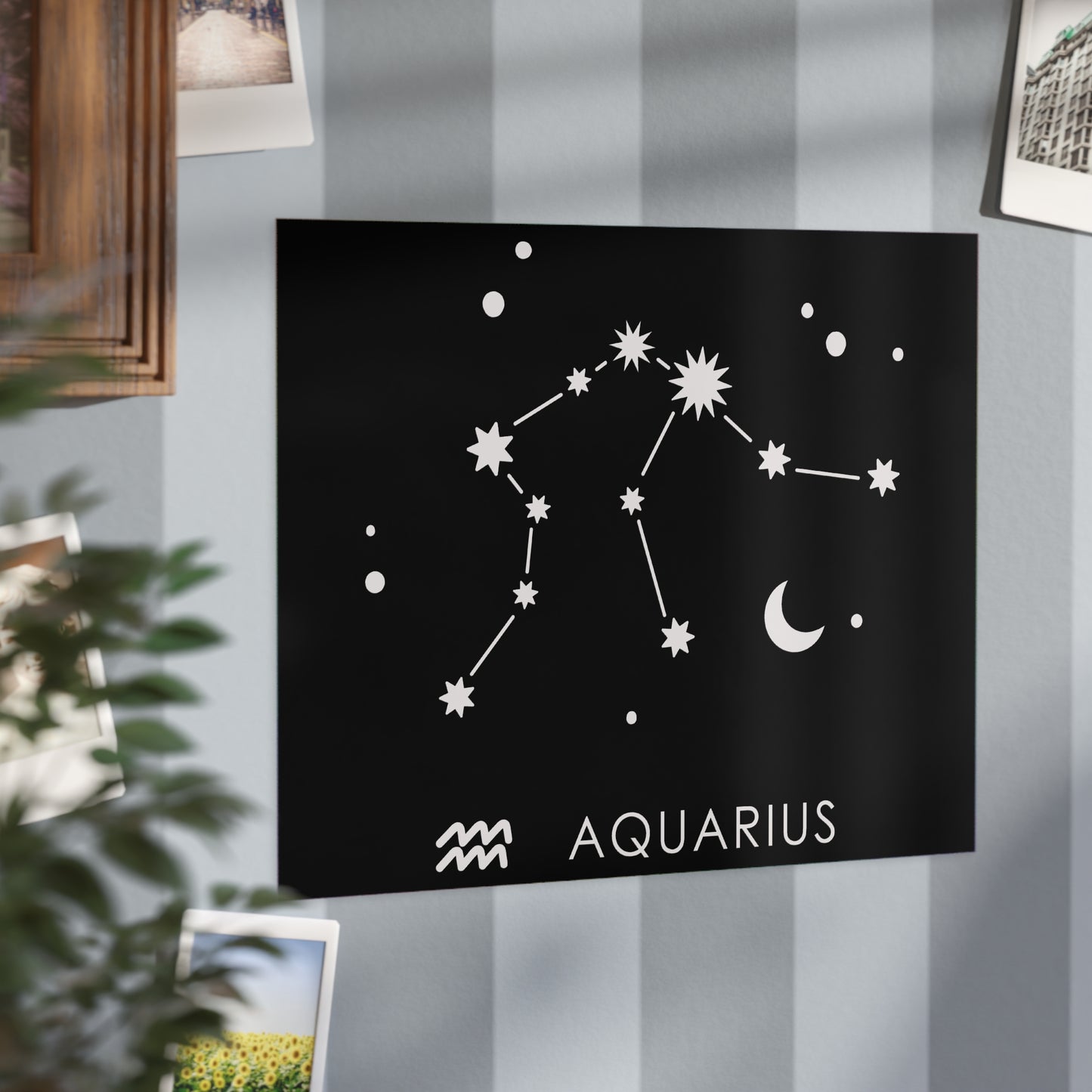 Aquarius Starmap Unframed Prints - black