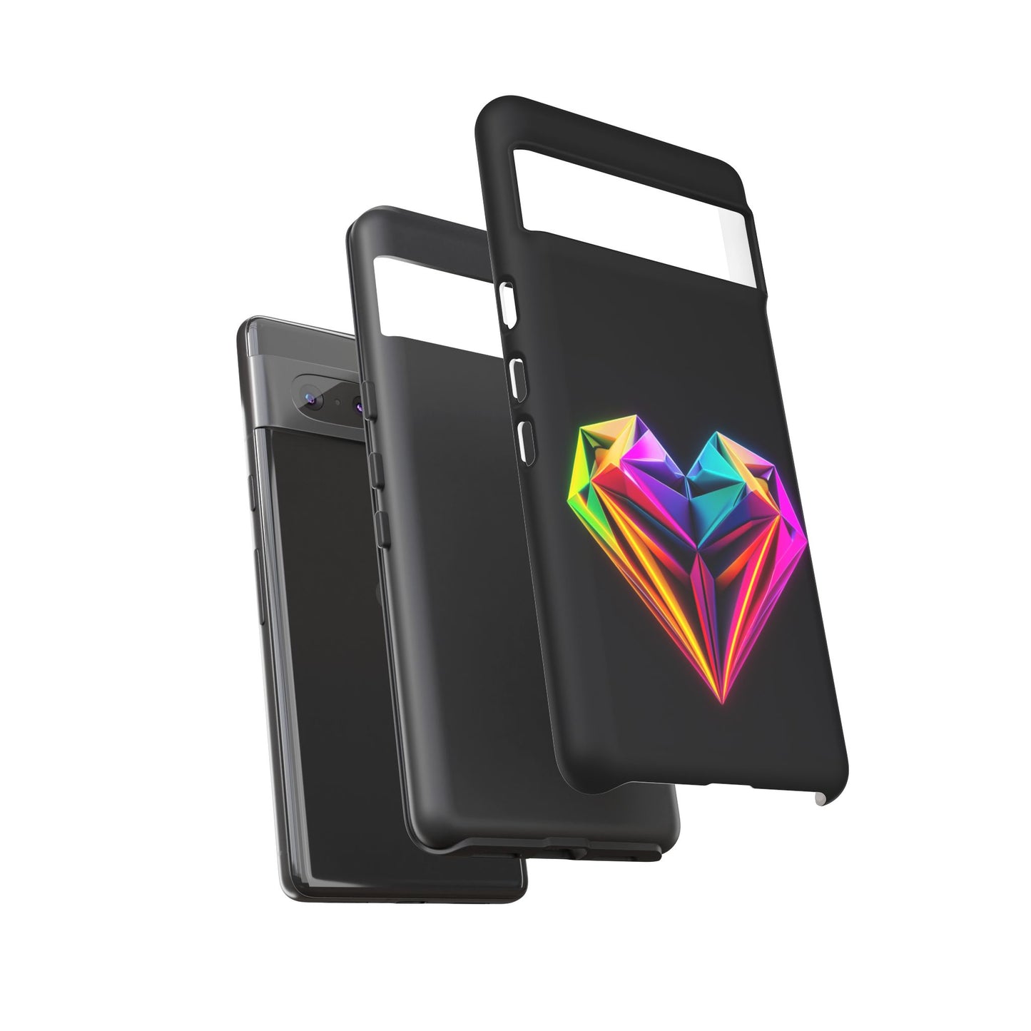 Origami Neon Heart Tough Cases iPhone/Google/Samsung