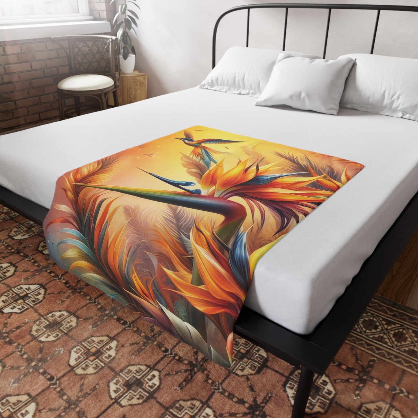 Birds of Paradise Plush Fleece Blanket