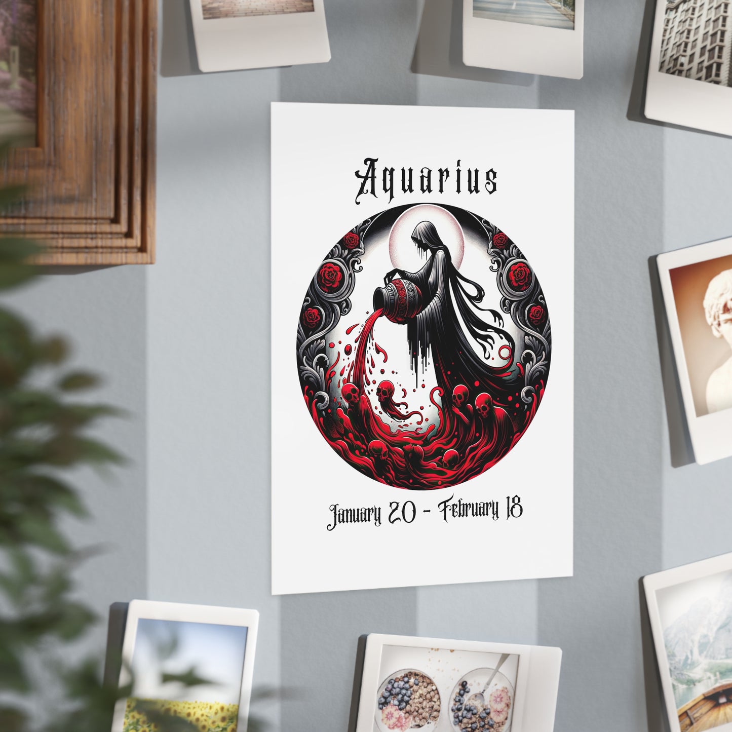 Gothic Aquarius Unframed Prints - white