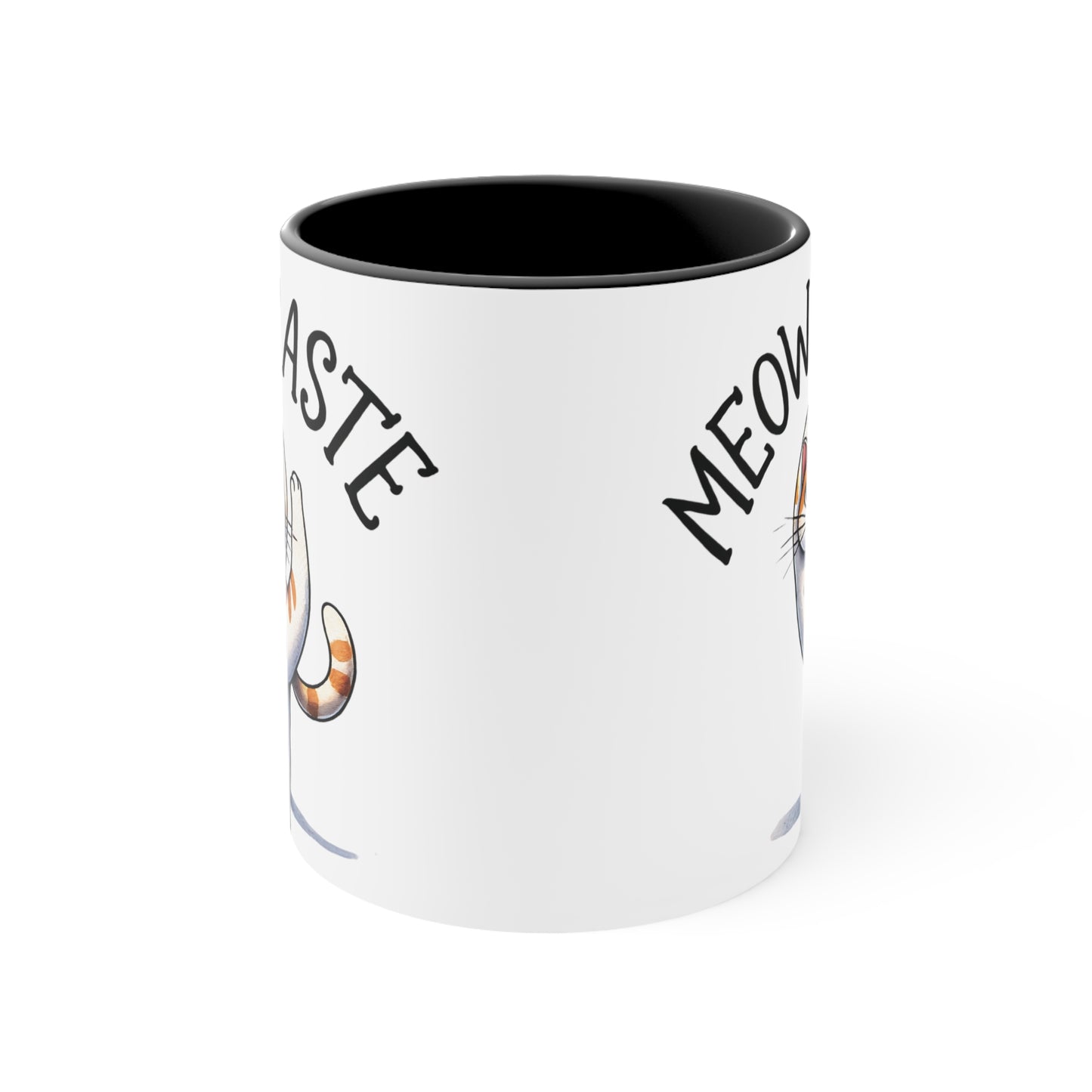 Meow Maste Color Accent Mug 11oz - Zen Meditation Gift