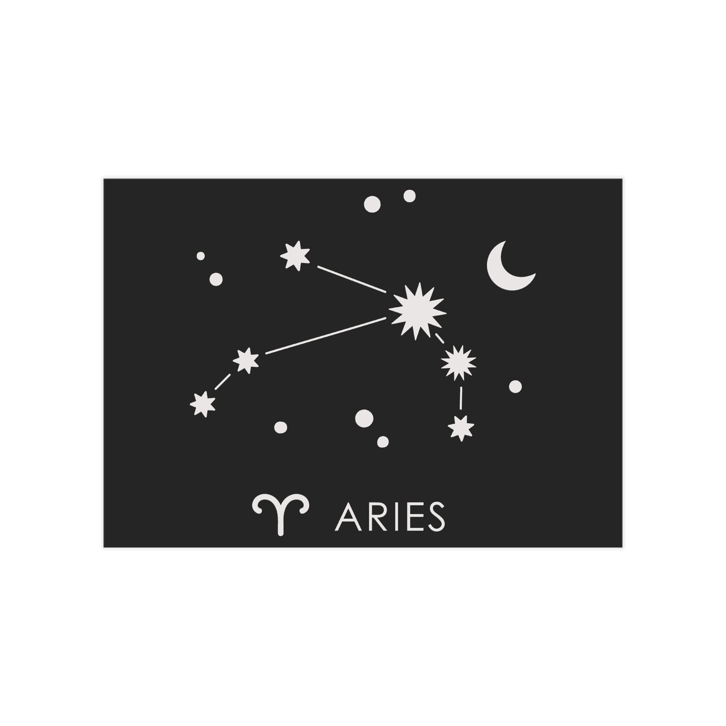 Aries Starmap Unframed Prints - black