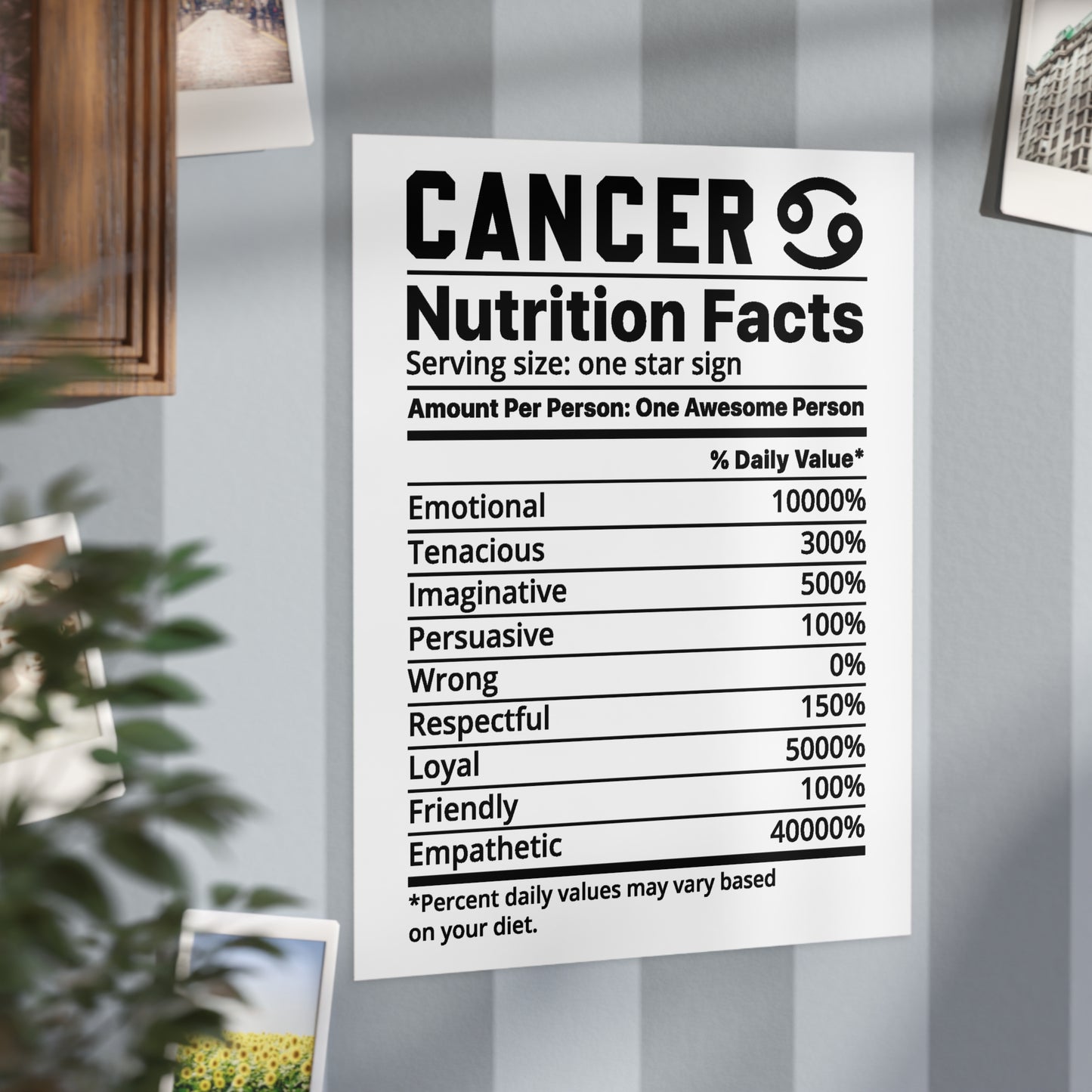 Cancer Nutrition Unframed Prints - white