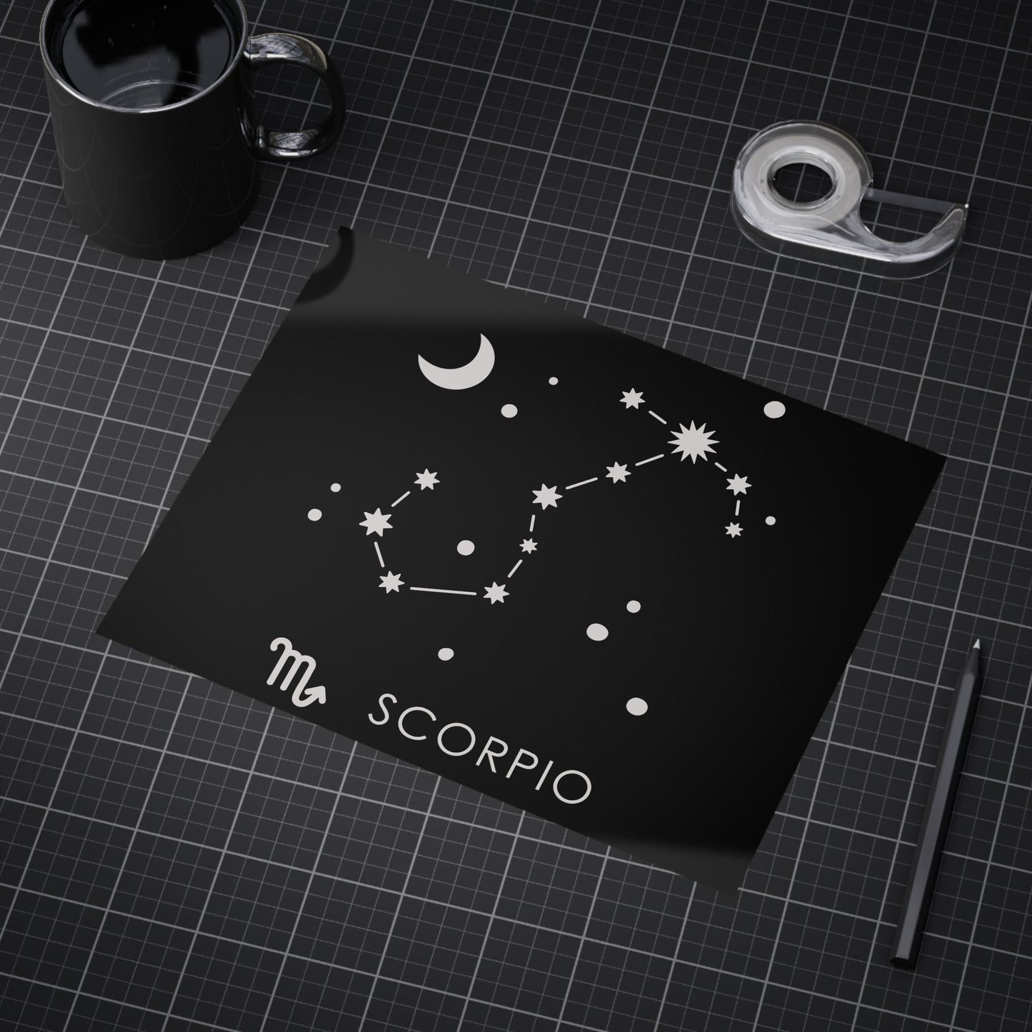 Scorpio Starmap Unframed Prints - black