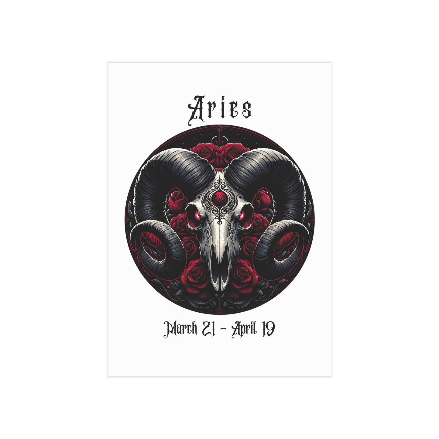 Gothic Aries Unframed Prints - white