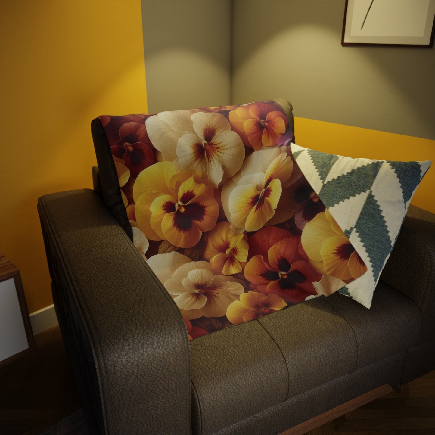 Pansies Plush Fleece Blanket