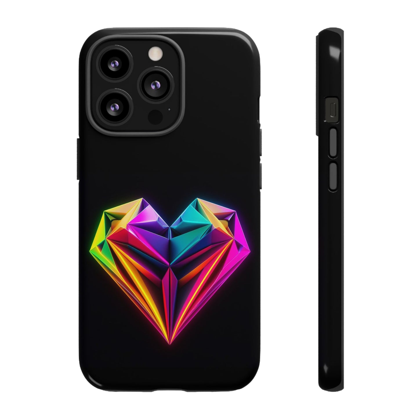 Origami Neon Heart Tough Cases iPhone/Google/Samsung