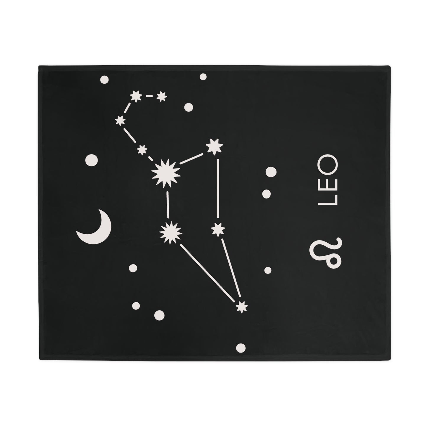 Leo Star Map Plush Fleece Blanket - black