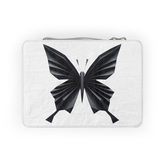 Origami Butterfly - black  Paper Lunch Bag - white