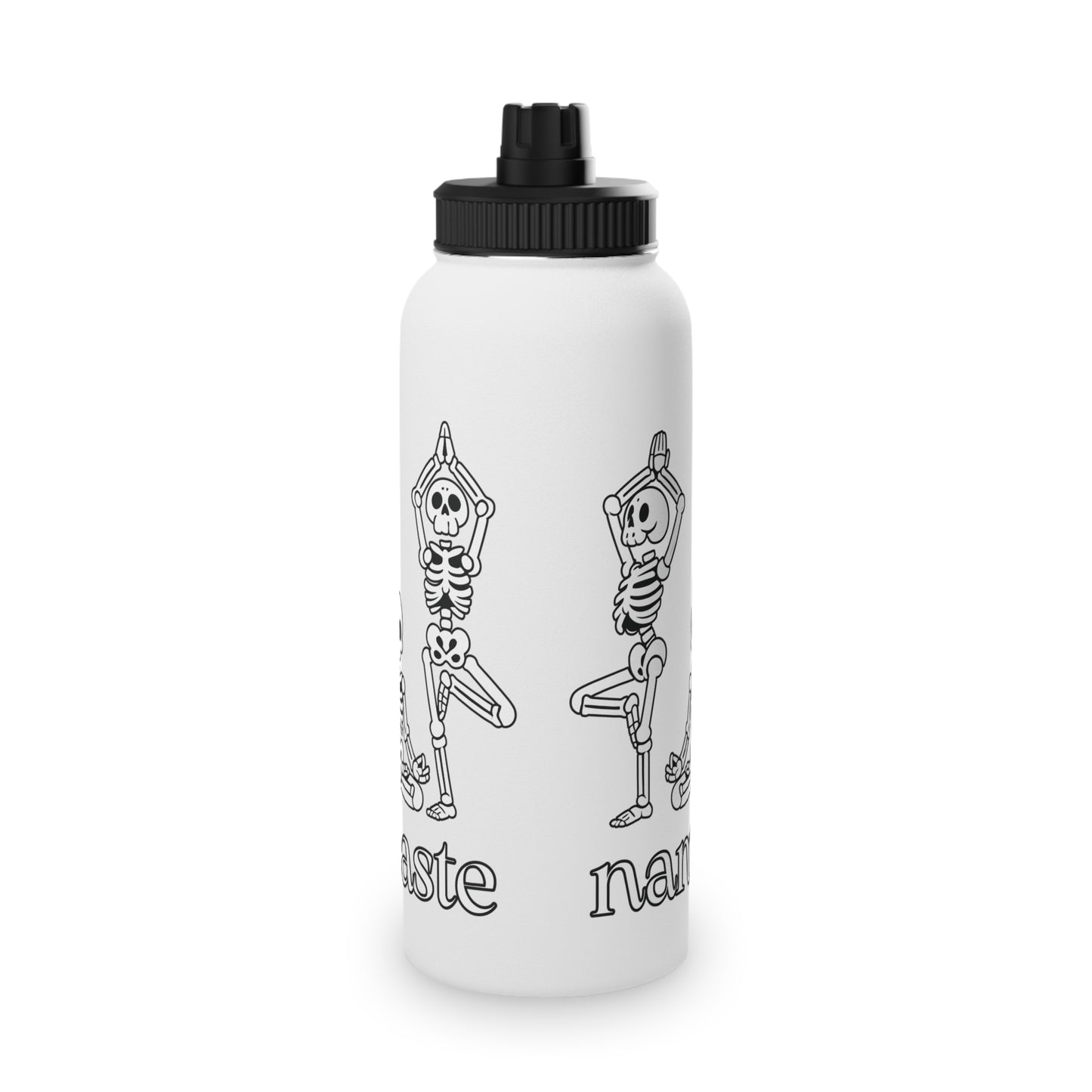 Namaste Skeletons Stainless Steel Water Bottle - # Sizes